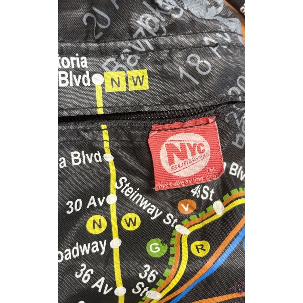 New York City Manhattan MTA Licensed Subway Map Drawstring Backpack Black 19” - Picture 2 of 8